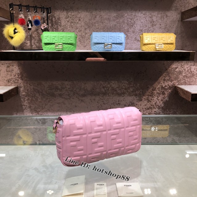 FENDI精品女包 芬迪BAGUETTE中號羊皮手袋 Fendi 0191M迷你肩背斜挎包 fdzg2540